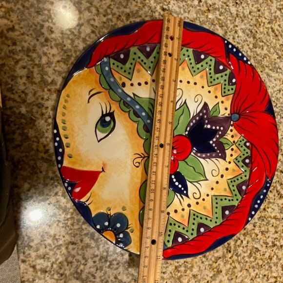 2 Laguna by Corsica Ceramic Embossed Fish Plates 10" & 11" dia. Handpainted NEW - Picture 3 of 9